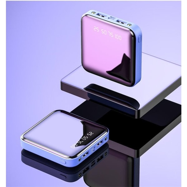 Mini Portable Power Bank Digital Display Ekstern Batteri Oplader med Dual USB Hurtig Opladning