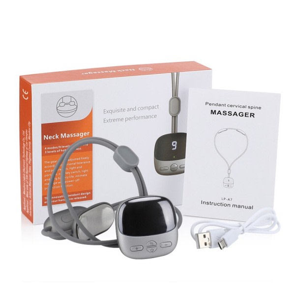 Puls Nakke Massager Varme Smertelindring Trådløs Intelligent Deep Tssue Trigger Point Massage