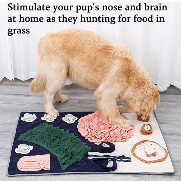 Snuffle matte for hunder interaktivt fôring lek med sklisikker bunn pad hund godbiter fôring matte