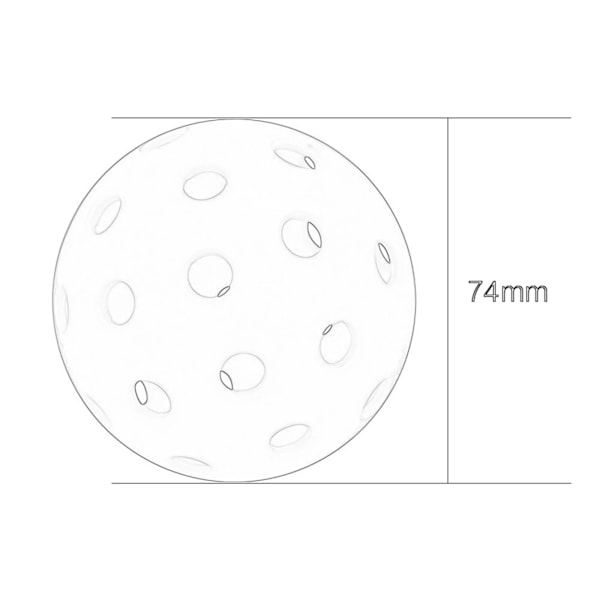 6 stykker Pickleball Baller 40 hull Pickleball Høy Elastisk Slitesterk Hulle Baller