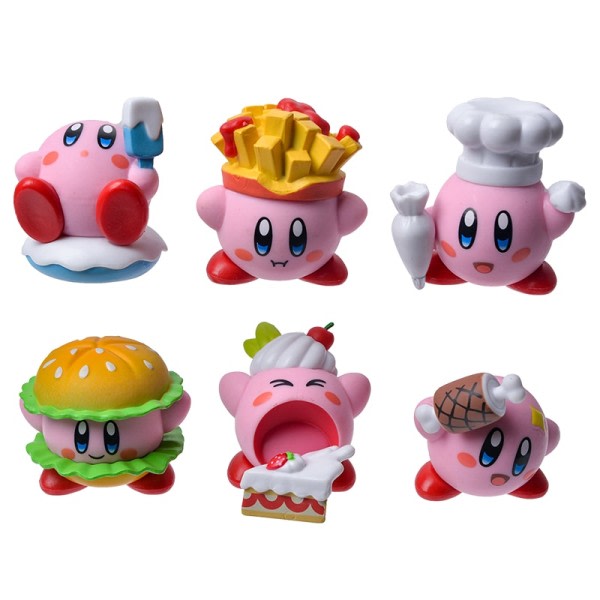 6 osaa sarja pelit tähti Kirby Anime söpö sarjakuva vaaleanpunainen Kirby mini figuuri lelu lapsille's