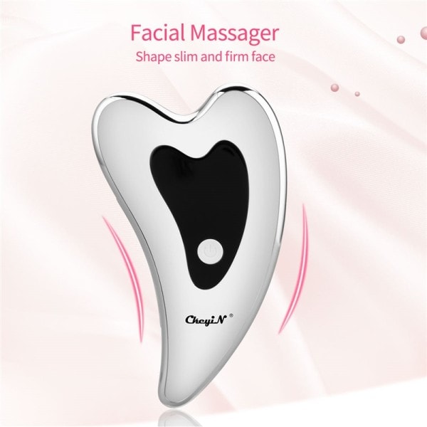 Ansigt hals løftning slankende GuaSha Massage Elektrisk Vibration Opvarmning USB Genopladelig