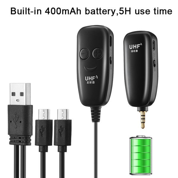 Lavalier Lapel Langaton mikrofoni Real Time Tallennus Vlog Mic Youtube Live haastattelu