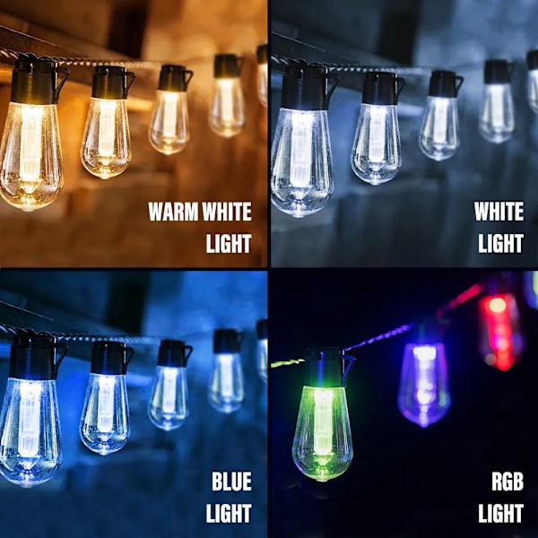 LED Solar String Lights IP65 Vattentät Utomhus Jul Dekoration Glödlampa