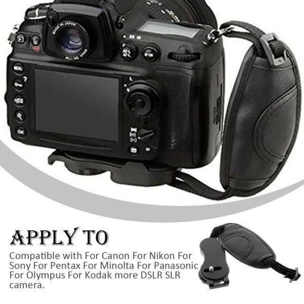 Läder hand grepp handled rem för DSLR kameror passar för Nikon Canon