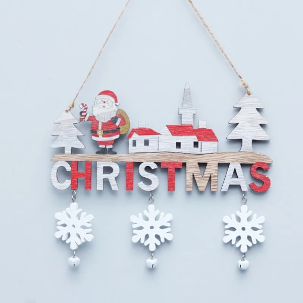 Trä Jul Hänge Dörr Hängande Ornament För Hem Vägg Jul Träd Dekor