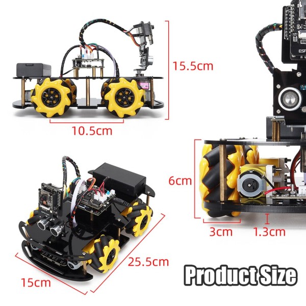 Robot Starter Kit For Arduino Programmering med Kamera og koder Læring Utvikle