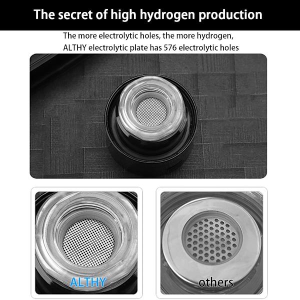 Väte Rik Vatten Generator Flaska - Glas Kopphus - DuPont SPE & PEM Dual Chamber Maker Ionizer