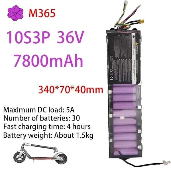 Li-ion batteri 36V 7,8Ah 60km Velegnet Til MiJia M365 Scooter Batteripakke Elektrisk Scooter