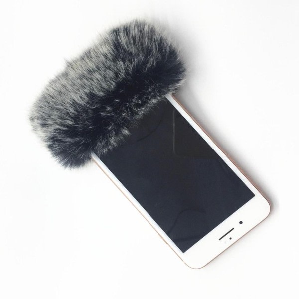 Utomhus konstgjord päls vind telefon mikrofon  inspelning mikrofon omslag muff vindruta