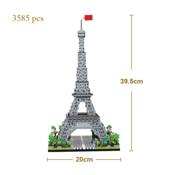 Big Ben Micro Mini Block Byggeklodser til voksne arkitektur legetøj sæt eiffeltårnet klodser