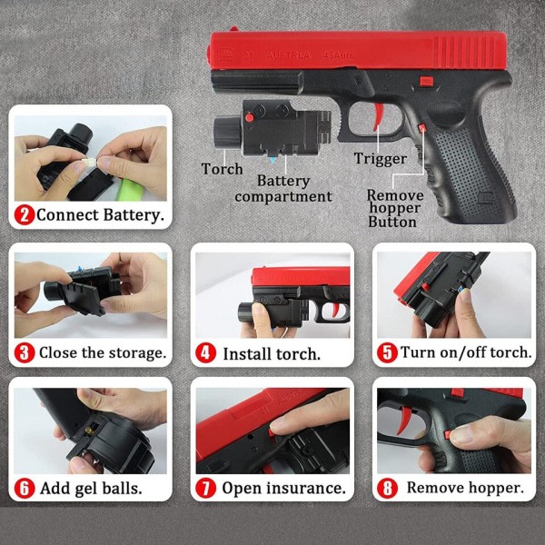 Elektrisk gel pistol til udendørs spil gel bold blaster pistol legetøj