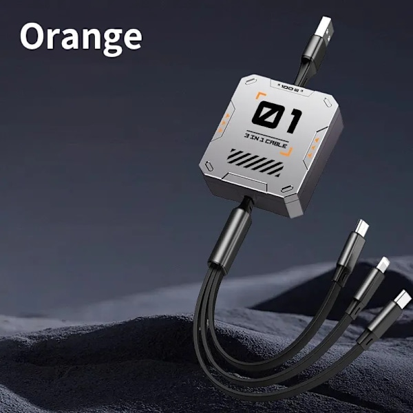 3 i 1 Multi Infällbar USB telefon 60w snabb laddning och data kabel
