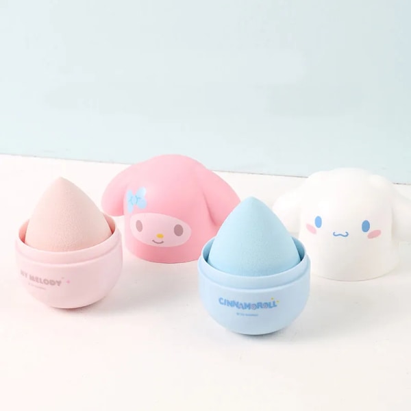 Tecknad Sanrioed Kawaii Cinnamoroll Skönhet Ägg Miniso Flicka Hjärta My Melodi Makeup Puff