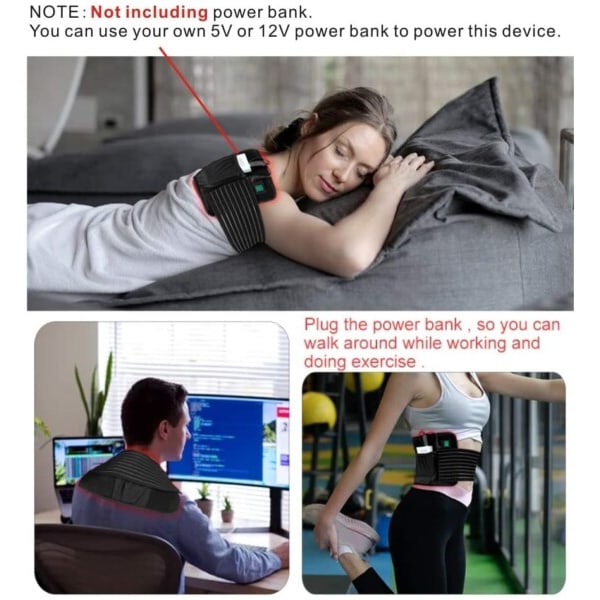 Flexibel Bärbar Wrap LED Terapi Stor Pad för rygg axel leder muskel smärta lindring
