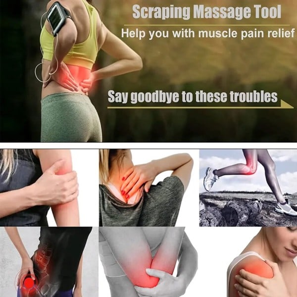 Rustfrit stål Gua Sha Massager Krop Smertelindring Fysisk terapi Værktøj Blødt Væv Myofascial Releasing Muskel Scraping Massage