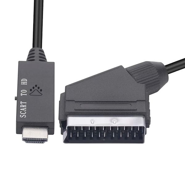 2 bitar Scart Till HDMI 1080P Ljud Video Omvandlare Kabel 1M Adapter