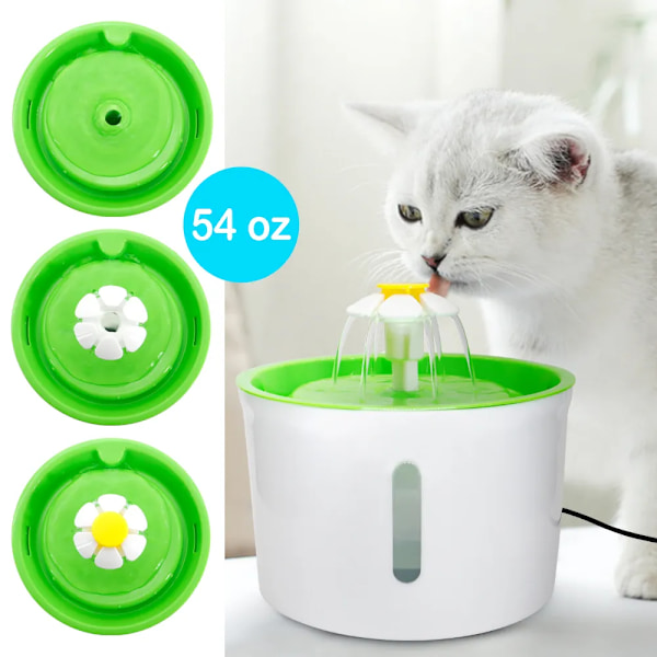 1,6L Automatisk Katt Hund Vann fontene Elektrisk Kjæledyr drikke Fôr Skål USB