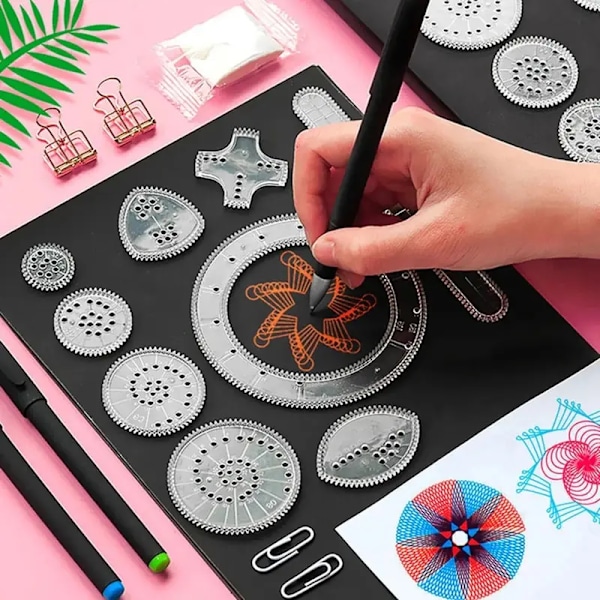 33 stykker Spirograph Design Kunst Håndværk Kit Klassisk Fantastisk Børn Uddannelsesmæssigt Tegning Legetøj