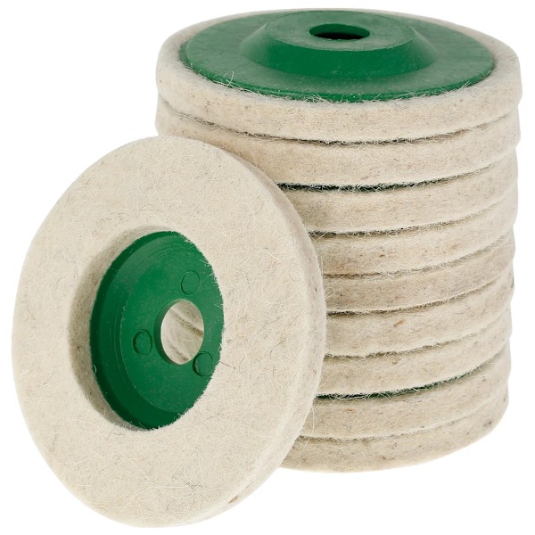 10 bitar Ull Polering Hjul Buffning Buddar Vinkel Slip Hjul Filt Polering Bud Disc Tillbehör För Metal Marmor Glas Keramik