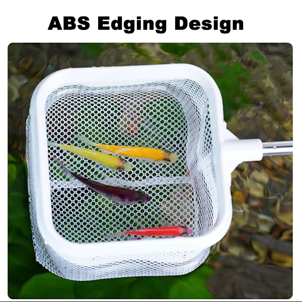 Akvarium Square Fiske Nett Med Sugekopp Uttrekkbar Langt håndtak Fiske utstyr