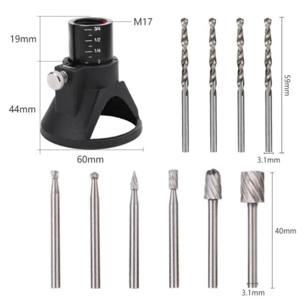 Dedikerad Locator Horn Fast Bas Trä Fräs Set Med Borr Bits För Dremel Rotary Verktyg