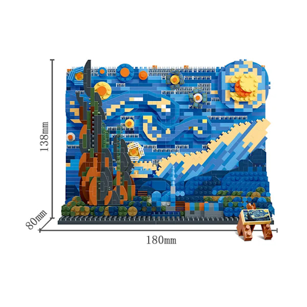 Creative Art Van Gogh Paintings The Starry Night MOC The Great Wave of Kanagawa Micro Building Blocks
