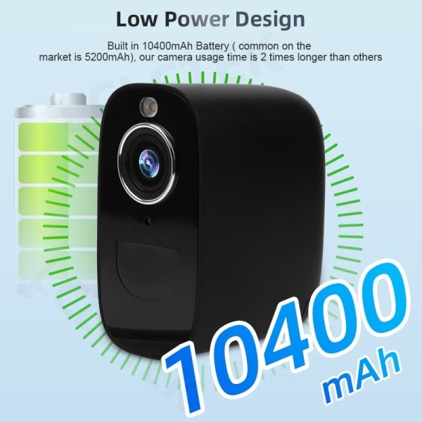 4MP Wifi Batteri Driv CCTV Kamera PIR Detektering Utomhus IP66 Trådlös Säkerhet Övervakning Kamera
