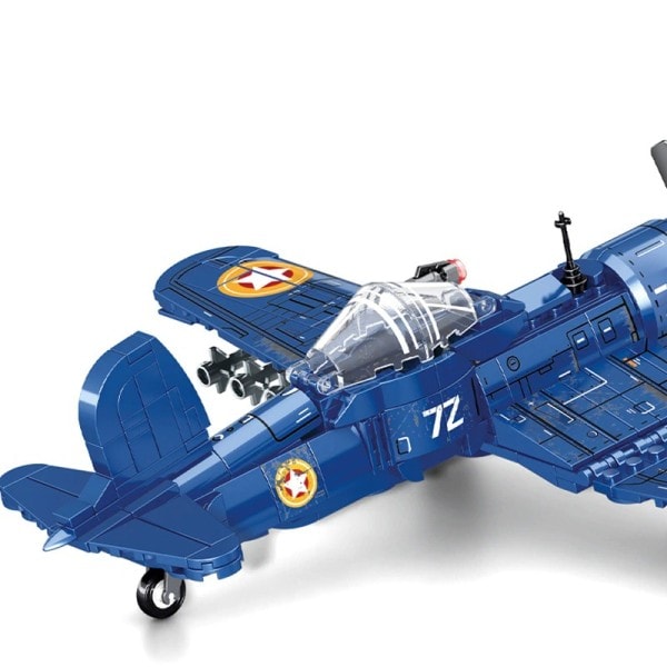Teknisk Militær Bomber Model Bygge Klodser F4U Angreb Fly Helikopter Klodser Legetøj