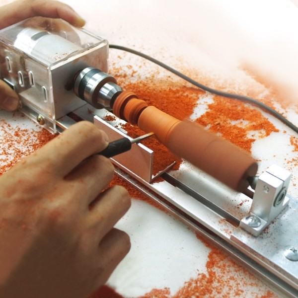 Mini Trä svarv maskin pärla svarv slipning polering pärlor trä borr roterande verktyg
