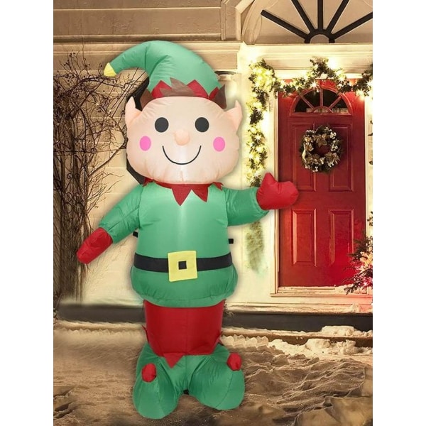 Oplyst jul Iatable Elf Jule Elver Iatable Gård Dekor Julemand Hjælper Nisser Figur Karakter