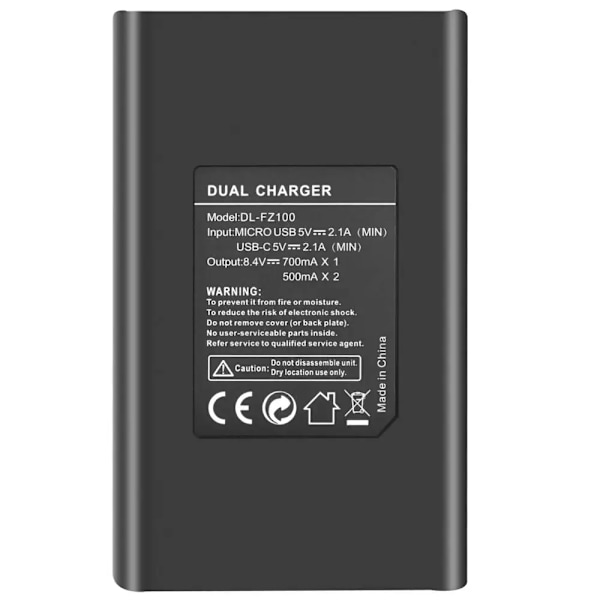 Dobbelt LED USB Batteri Oplader Kompatibel med sony A7III A7RIII a73 a7r3 A9 kameraer