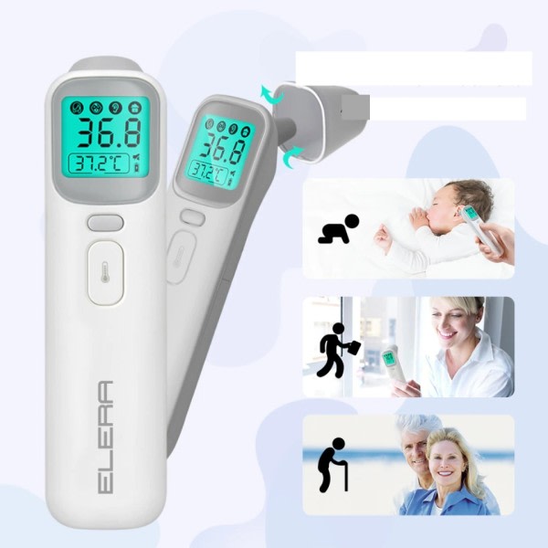 Baby Termometer Infraröd Digital LCD Kroppsmätning Panna Öra Icke-kontakt