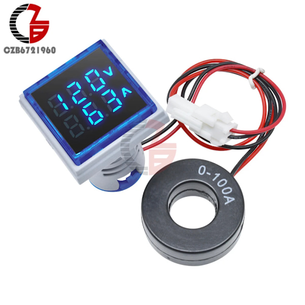 AC 50-500V AC 6-100 Square/Round LED Digital Voltmeter Amperemeter 220V 0-100A Spænding
