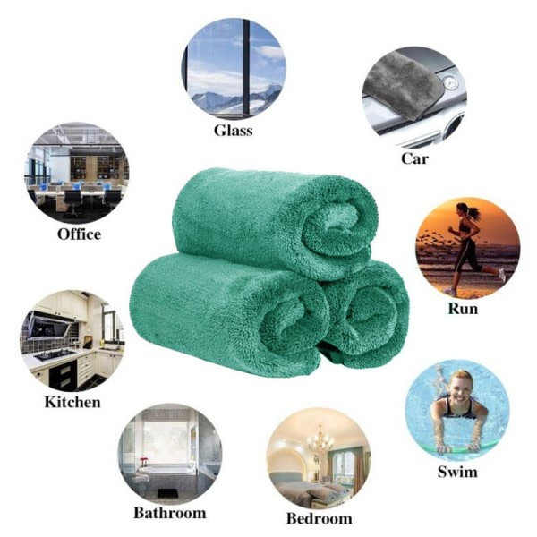 1200GSM paksuu pesu pyyhe mikrokuitu kaksipuolinen koralli fleece auto siivous pyyhkeet