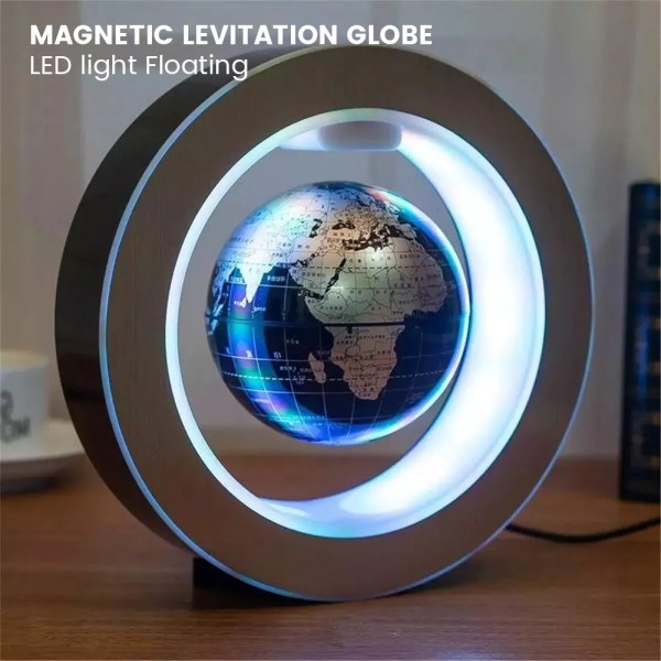 Magnetisk Levitation Globe LED Världskarta Roterande Globe Ljus Sängbord Ljus