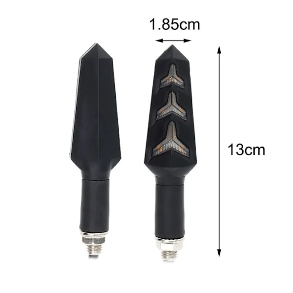 Motorcykel Modifiering Tillbehör LED Fishbone Vrid Signal 12V El Fordon Y-formad Flöde Indikator Signal Ljus