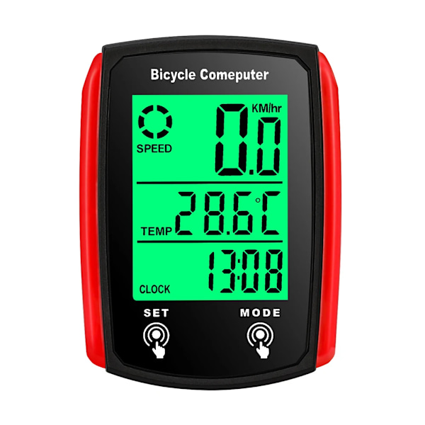 Cykel Computer LCD Digital Kablet Cykling Computer Speedometer Cykel Hastighed Kilometertæller Med Baggrundsbelysning cykel Tilbehør