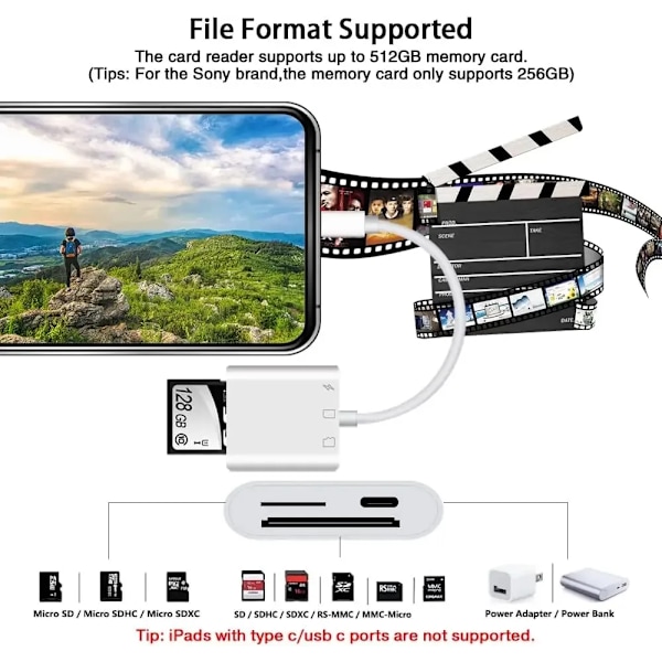 ios SD Card Reader iPhone 12 11 13 14 15 Pro Max muisti kamera SD kortti sovitin iPhone iPad MacBookille