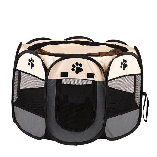 Bärbar hopfällbar husdjur tält kennel oktagonalt staket valp skydd