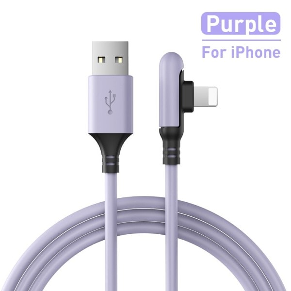 90 grader USB kabel For iPhone 14 13 12 11 Pro Max XR XS 8 7 6s 5s Rask lading lader data kabel