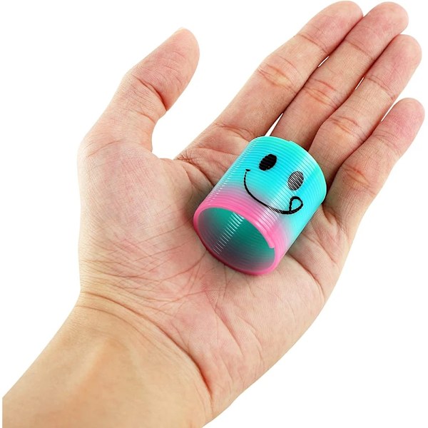12 bitar Fjäder Rainbow Magic Fidget Stress Coil Mini Fjädrar Bulk Finger Leksaker