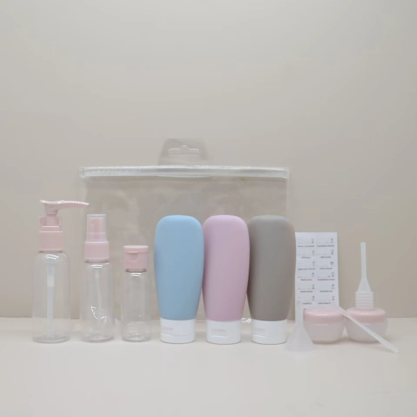 11 bitar resor påfyllningsbar flaska set tom behållare portabel kosmetik lotion toner spray schampo kräm