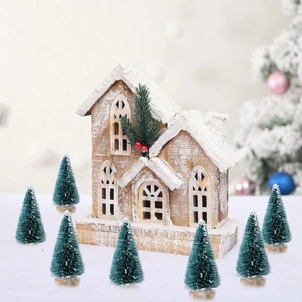 Mini joulu puut pullo harja puut muovi talvi lumi koristeet pöytä askartelu  se-itse koriste c62c | Fyndiq
