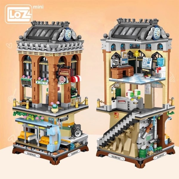 Mini Blocks City Subway Station Platform Model DIY Building Blocks European style Bricks Legetøj
