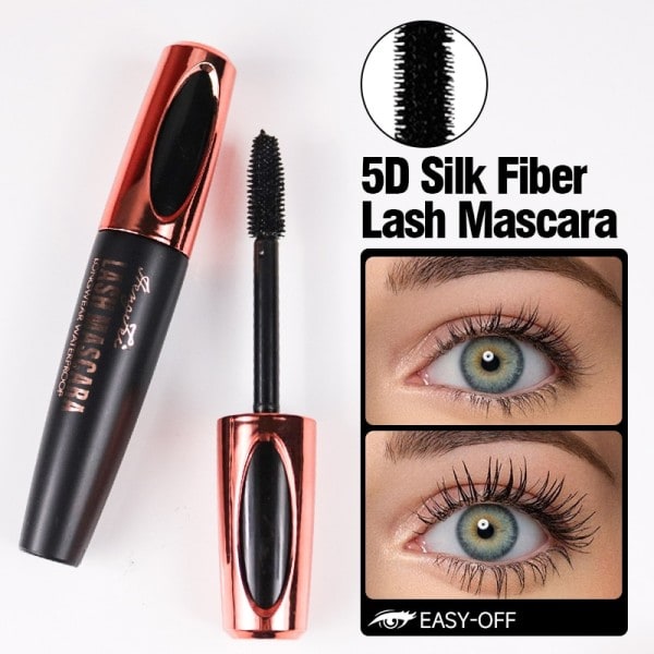 Vandtæt Rimel 4D Silke Fiber Vipper Mascara Forlænger Øjenvipper Vækst Vipper