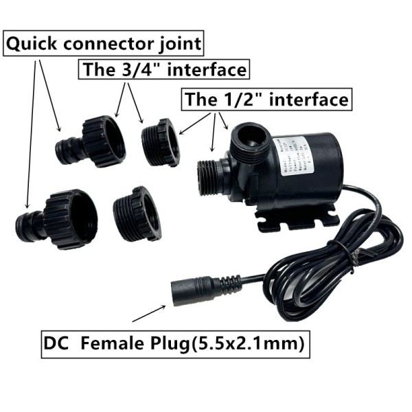 12v Hög Tryck Ultra Tyst Solar DC 24V Lift 5M 800L/H Borstlös Motor Dränkbar Vatten Pumpar