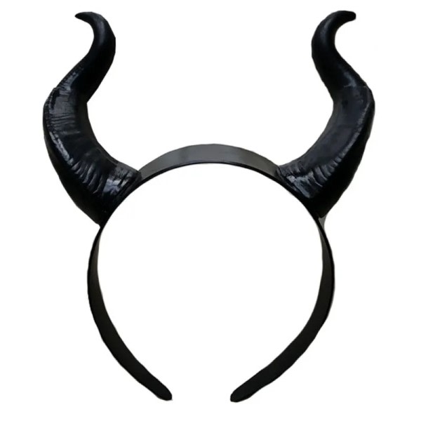 Kvinner Sort Dronning Heks Demon Horns Hodeplagg Cosplay Dyr Antelope Devil Hodeplagg