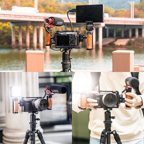 Universal kamera Cage sivu kahva Sony Canon Nikon kamera Cage puinen kahva kahva
