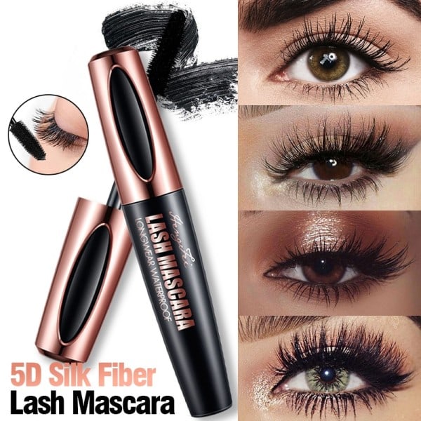 Vandtæt Rimel 4D Silke Fiber Vipper Mascara Forlænger Øjenvipper Vækst Vipper